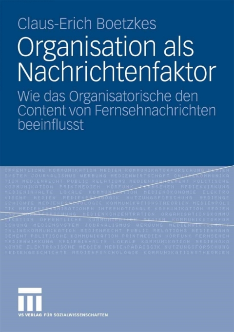 Cover image for book Organisation als Nachrichtenfaktor