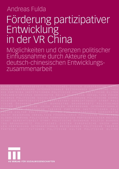 Cover image for book Förderung partizipativer Entwicklung in der VR China