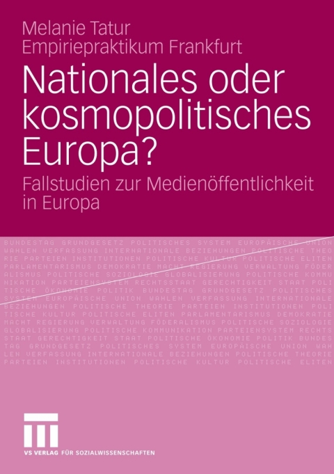 Cover image for book Nationales oder kosmopolitisches Europa?