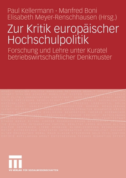 Cover image for book Zur Kritik europäischer Hochschulpolitik