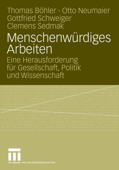 Cover image for book Menschenwürdiges Arbeiten