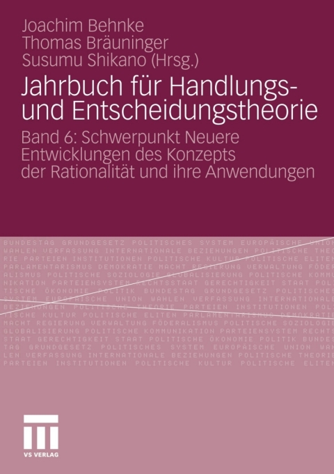 Cover image for book Jahrbuch für Handlungs- und Entscheidungstheorie