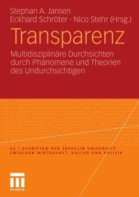 صورة الغلاف: Transparenz 1st edition 9783531174358