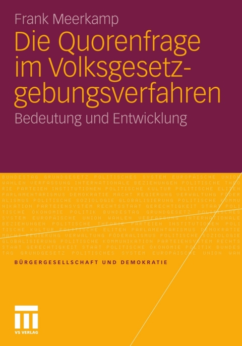 Cover image for book Die Quorenfrage im Volksgesetzgebungsverfahren