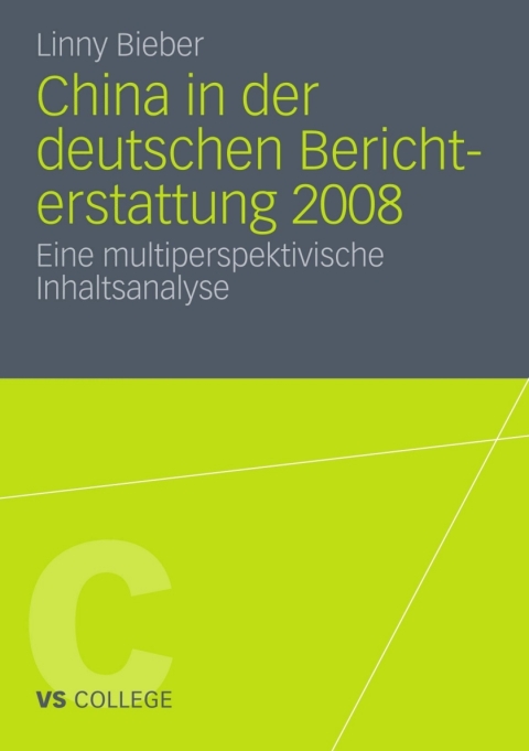 Cover image for book China in der deutschen Berichterstattung 2008