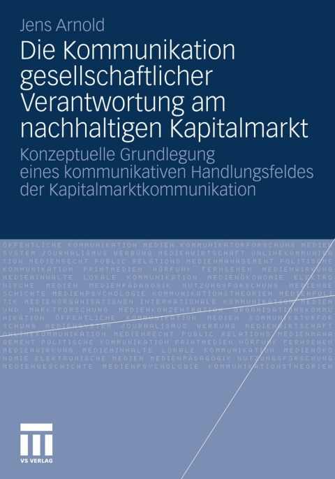 Cover image for book Die Kommunikation gesellschaftlicher Verantwortung am nachhaltigen Kapitalmarkt