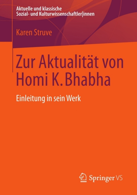 Cover image for book Zur Aktualität von Homi K. Bhabha