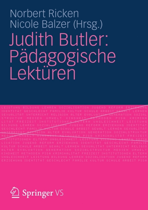 Cover image for book Judith Butler: Pädagogische Lektüren