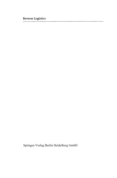 Cover image for book Reverse Logistics