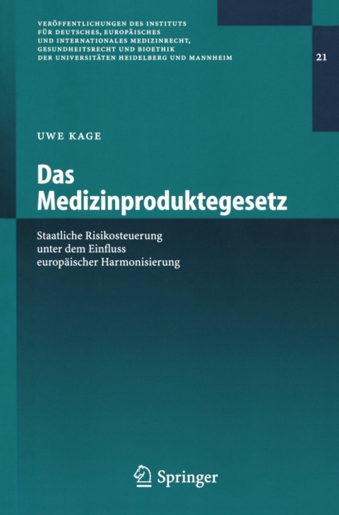 Cover image for book Das Medizinproduktegesetz