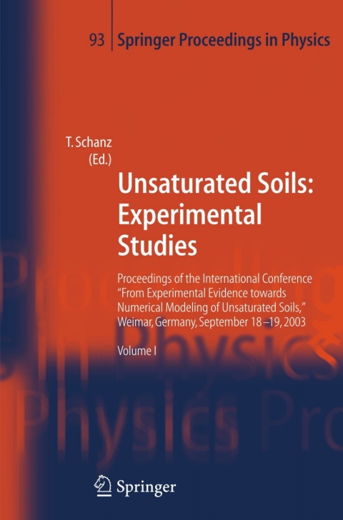 Cover image for book Unsaturated Soils: Experimental Studies