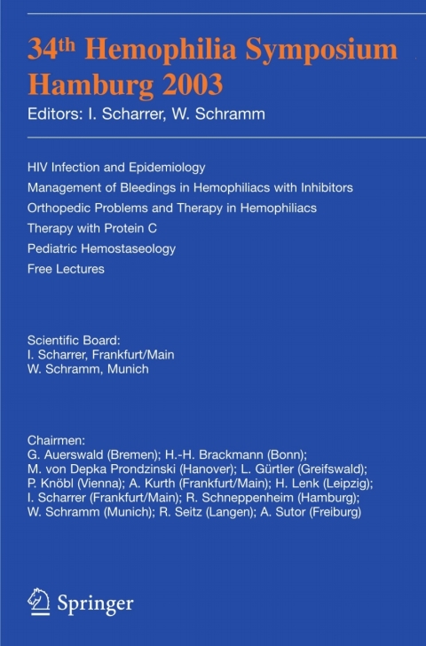 Cover image for book 34th Hemophilia Symposium Hamburg 2003