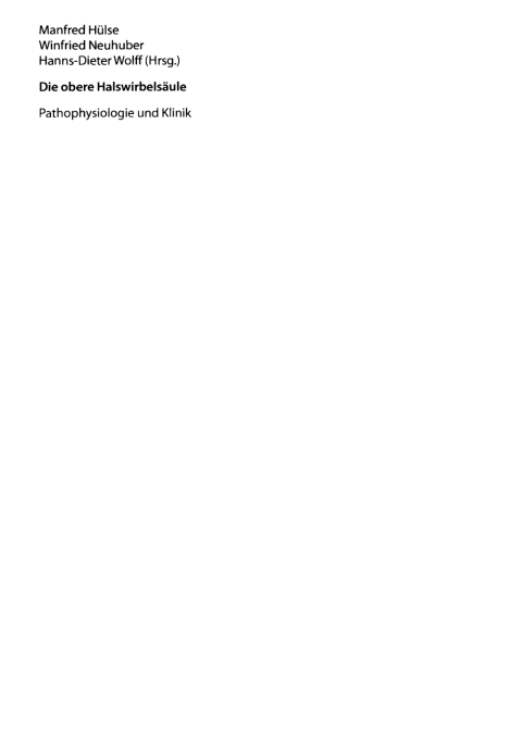 Cover image for book Die obere Halswirbelsäule