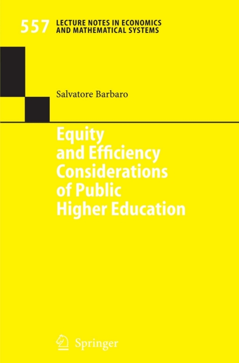 Cover image for book Equity and Efficiency Considerations of Public Higher Education