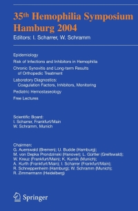 Cover image: 35th Hemophilia Symposium Hamburg 2004 1st edition 9783540285434