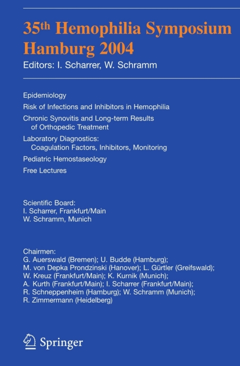 Cover image for book 35th Hemophilia Symposium Hamburg 2004
