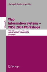 Cover image: Web Information Systems -- WISE 2004 Workshops 1st edition 9783540238928
