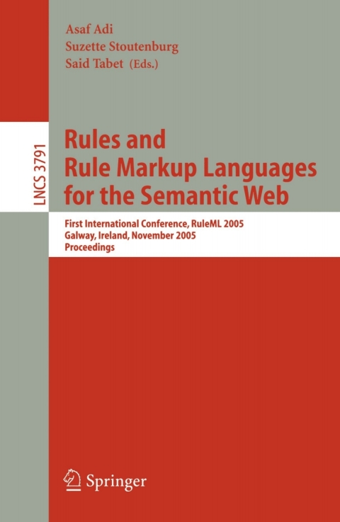 Cover image for book Rules and Rule Markup Languages for the Semantic Web