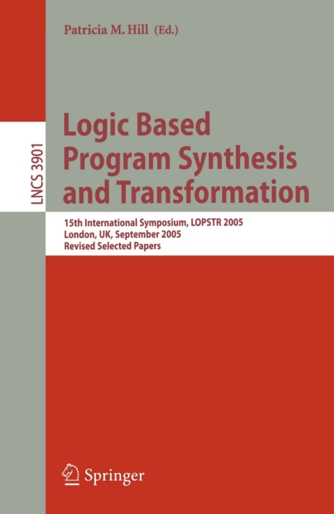 Cover image for book Logic Based Program Synthesis and Transformation