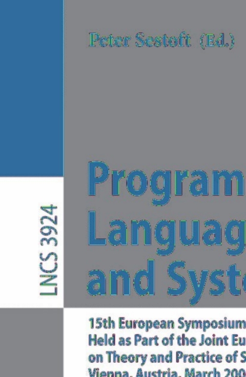 Cover image for book Programming Languages and Systems