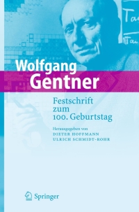 Cover image: Wolfgang Gentner 1st edition 9783540336990