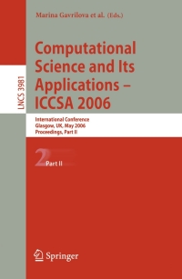 Cover image: Computational Science and Its Applications - ICCSA 2006 1st edition 9783540340720