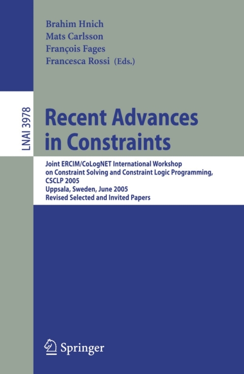 Cover image for book Recent Advances in Constraints