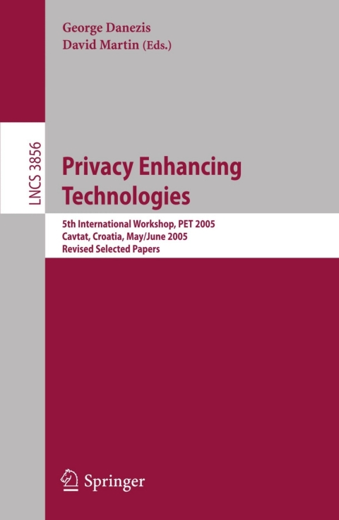 Cover image for book Privacy Enhancing Technologies
