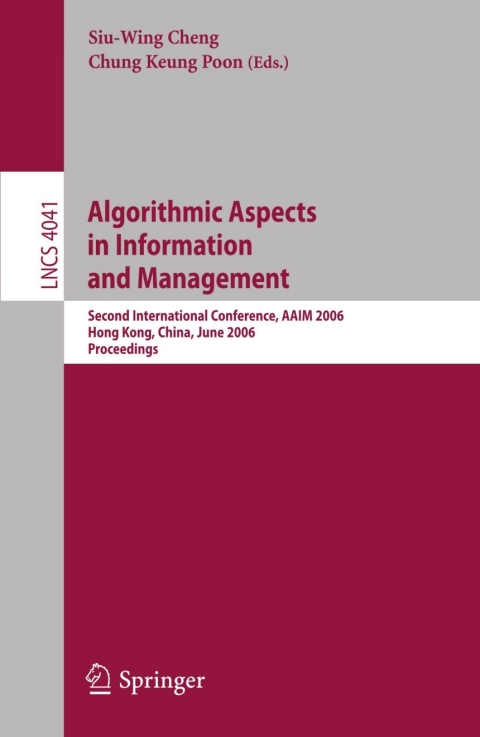 Cover image for book Algorithmic Aspects in Information and Management