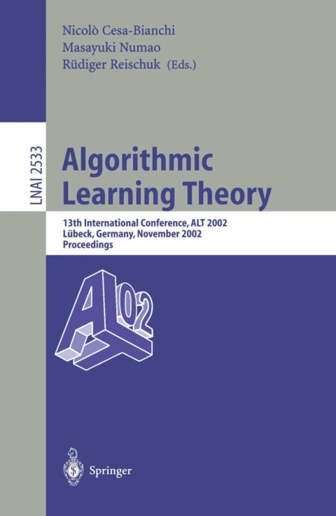 Cover image for book Algorithmic Learning Theory
