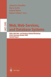 Imagen de portada: Web, Web-Services, and Database Systems 1st edition 9783540007456