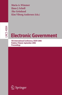 صورة الغلاف: Electronic Government 1st edition 9783540376866
