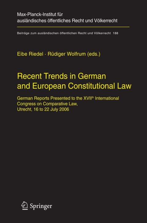 Cover image for book Recent Trends in German and European Constitutional Law