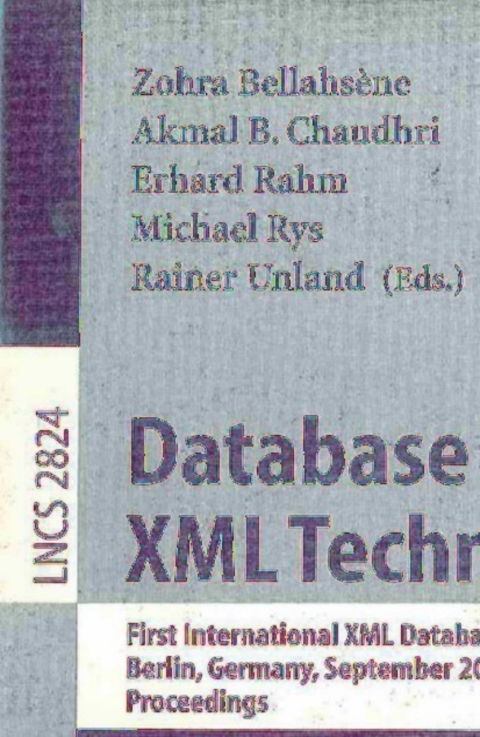 Cover image for book Database and XML Technologies