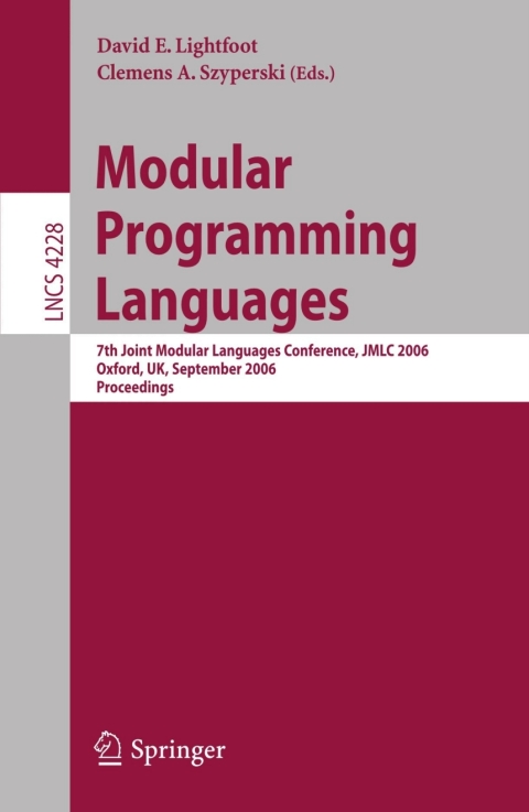 Cover image for book Modular Programming Languages