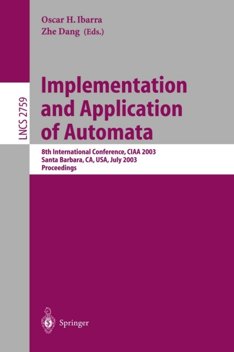 Cover image for book Implementation and Application of Automata