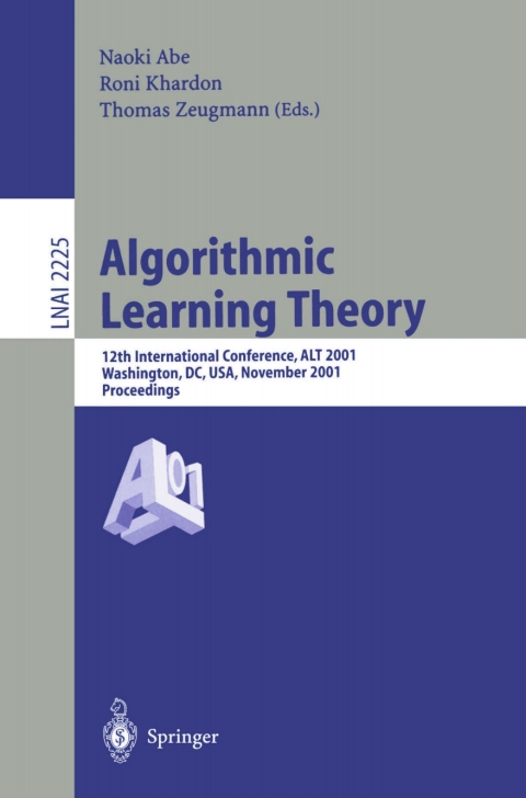 Cover image for book Algorithmic Learning Theory