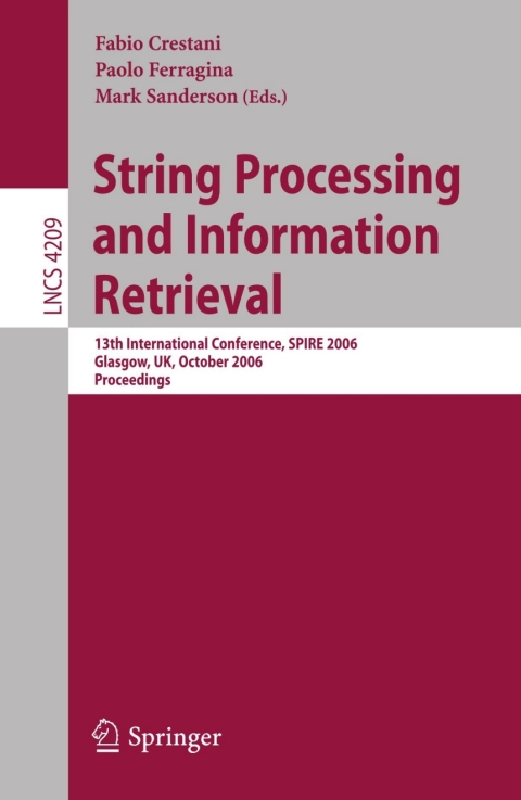 Cover image for book String Processing and Information Retrieval