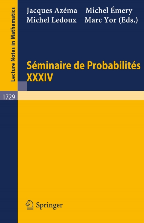 Cover image for book Seminaire de Probabilites XXXIV