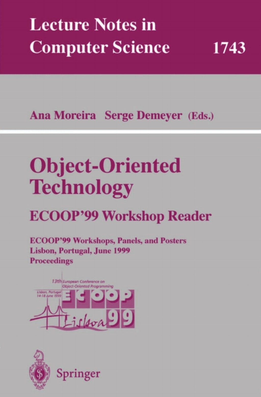 Object-Oriented Technology. ECOOP'99 Workshop Reader - 1st Edition (eBook)