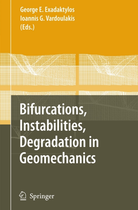 Cover image for book Bifurcations, Instabilities, Degradation in Geomechanics