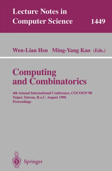 Cover image for book Computing and Combinatorics
