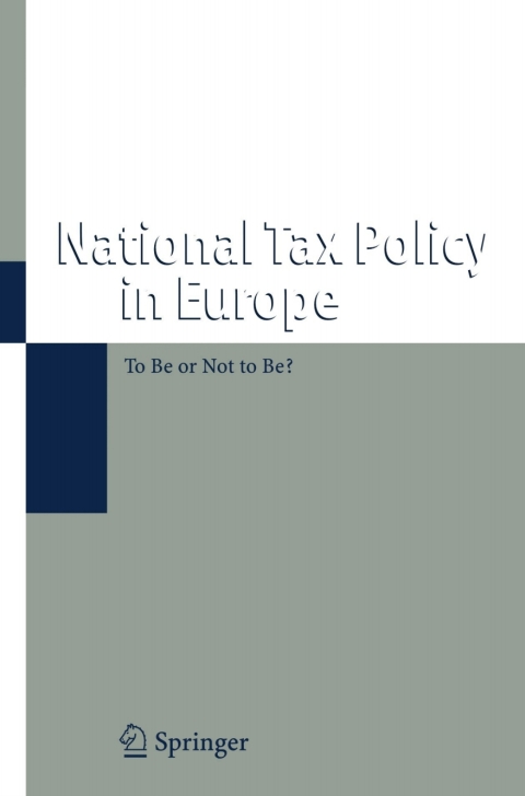Cover image for book National Tax Policy in Europe