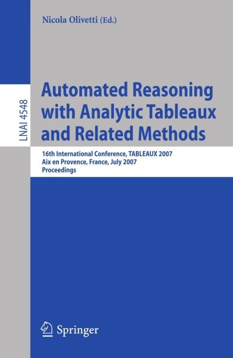 Cover image for book Automated Reasoning with Analytic Tableaux and Related Methods