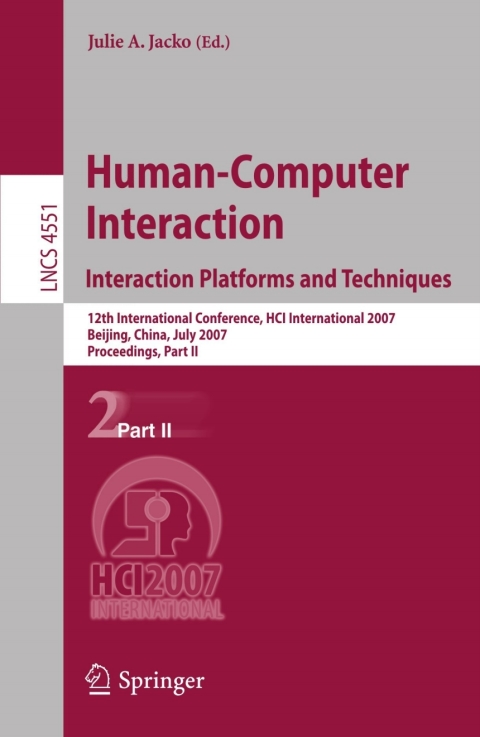 Cover image for book Human-Computer Interaction. Interaction Platforms and Techniques