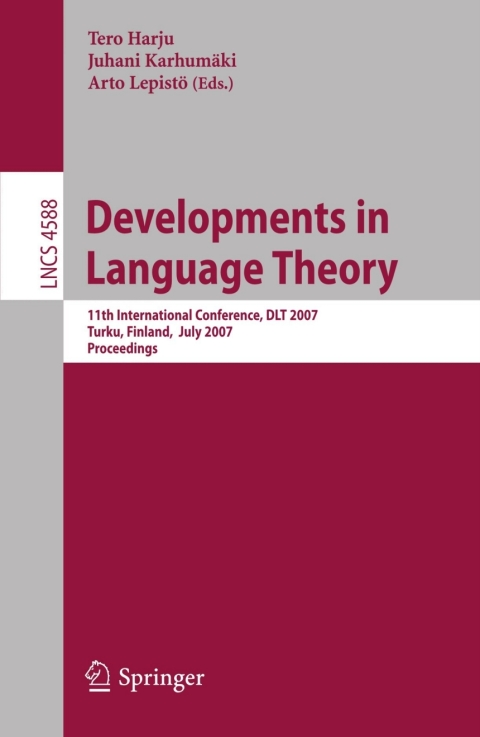 Cover image for book Developments in Language Theory