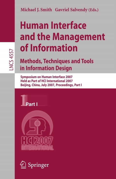 Cover image for book Human Interface and the Management of Information. Methods, Techniques and Tools in Information Design