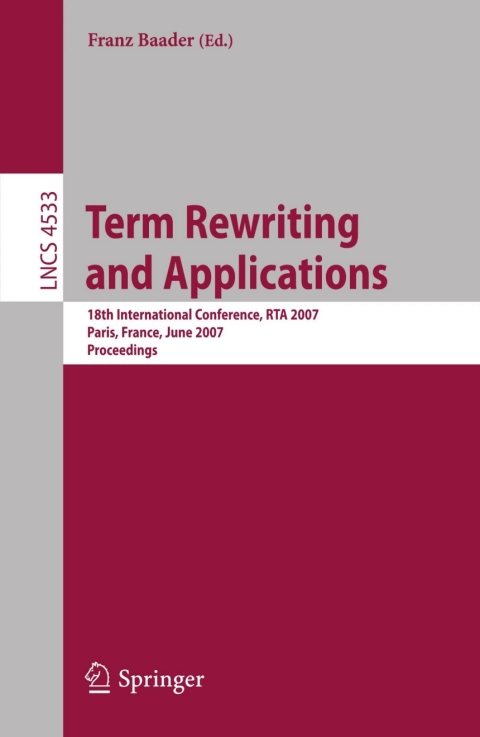 Cover image for book Term Rewriting and Applications