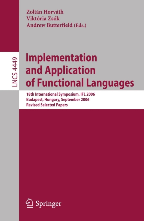 Cover image for book Implementation and Application of Functional Languages