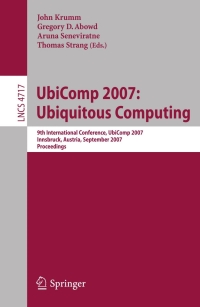 Cover image: UbiComp 2007: Ubiquitous Computing 1st edition 9783540748526